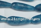 CCN2887 15.5 inches 10*30mm faceted teardrop candy jade beads