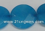 CCN290 15.5 inches 30mm faceted coin candy jade beads wholesale