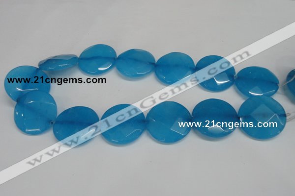 CCN290 15.5 inches 30mm faceted coin candy jade beads wholesale