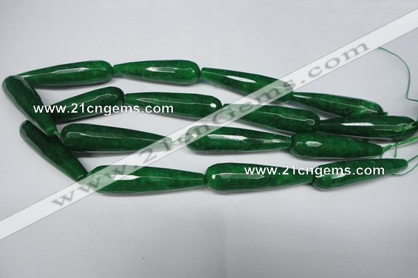 CCN2901 15.5 inches 12*50mm faceted teardrop candy jade beads