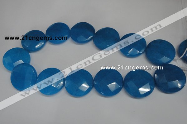 CCN291 15.5 inches 30mm faceted coin candy jade beads wholesale