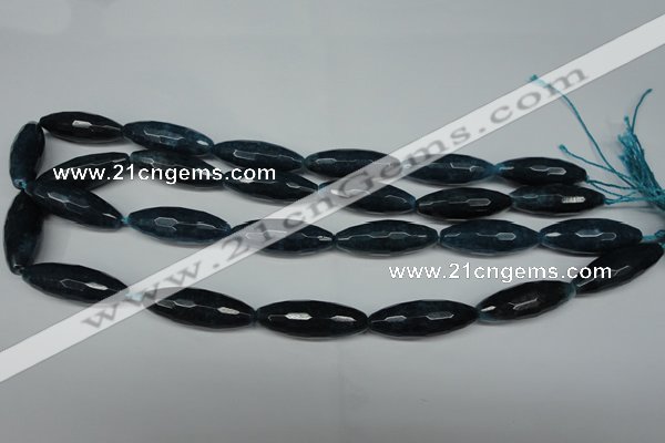 CCN2915 15.5 inches 10*30mm faceted rice candy jade beads