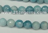 CCN2932 15.5 inches 8mm faceted round candy jade beads