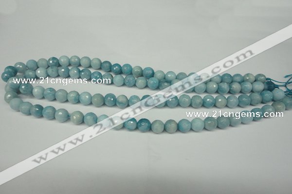 CCN2932 15.5 inches 8mm faceted round candy jade beads