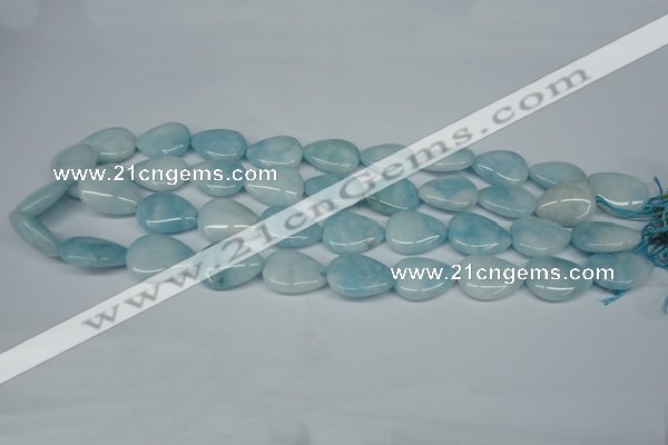 CCN2945 15.5 inches 13*18mm flat teardrop candy jade beads