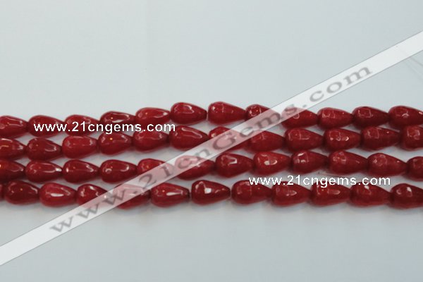 CCN3003 15.5 inches 10*15mm faceted teardrop candy jade beads