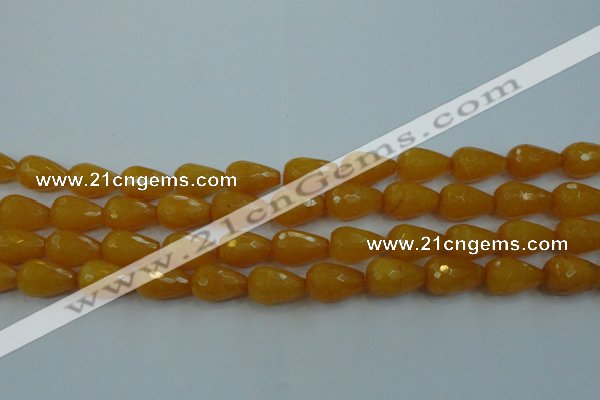 CCN3006 15.5 inches 10*15mm faceted teardrop candy jade beads