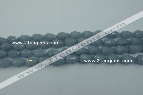 CCN3007 15.5 inches 10*15mm faceted teardrop candy jade beads