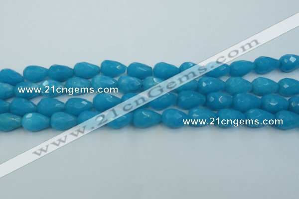 CCN3009 15.5 inches 10*15mm faceted teardrop candy jade beads