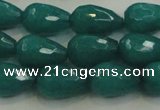 CCN3010 15.5 inches 10*15mm faceted teardrop candy jade beads