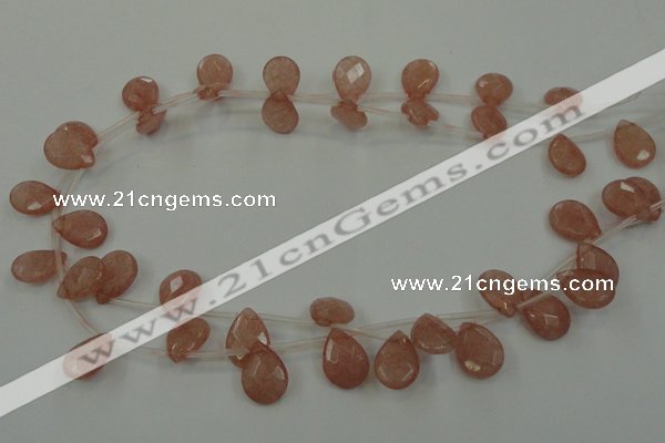 CCN3020 15.5 inches 10*14mm briolette candy jade beads wholesale