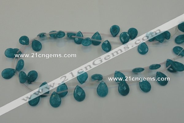 CCN3022 15.5 inches 10*14mm briolette candy jade beads wholesale