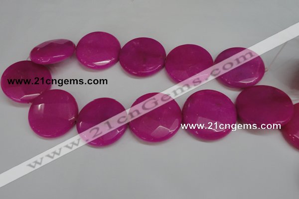 CCN304 15.5 inches 35mm faceted coin candy jade beads wholesale