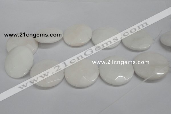 CCN315 15.5 inches 40mm faceted coin candy jade beads wholesale