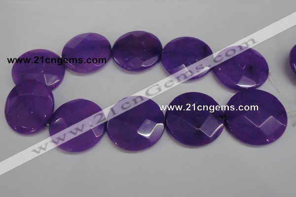 CCN319 15.5 inches 40mm faceted coin candy jade beads wholesale