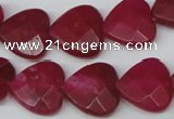 CCN345 15.5 inches 15*15mm faceted heart candy jade beads wholesale