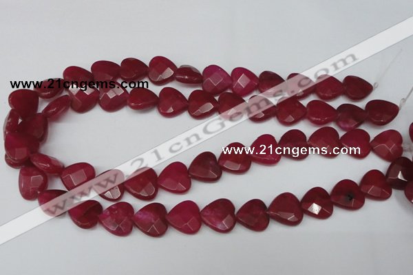 CCN345 15.5 inches 15*15mm faceted heart candy jade beads wholesale