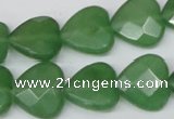 CCN346 15.5 inches 15*15mm faceted heart candy jade beads wholesale