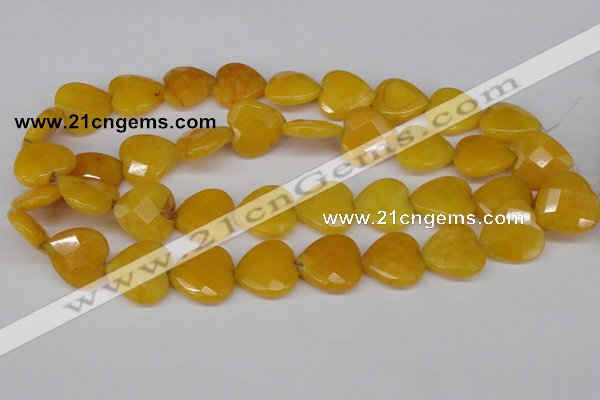 CCN355 15.5 inches 20*20mm faceted heart candy jade beads wholesale