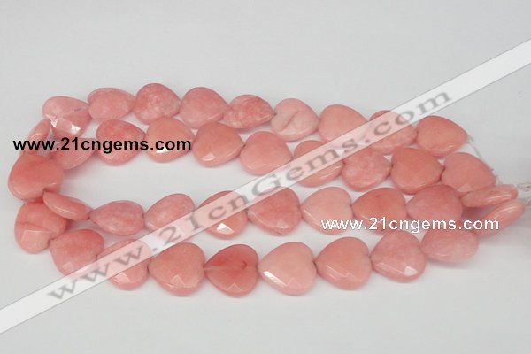 CCN356 15.5 inches 20*20mm faceted heart candy jade beads wholesale