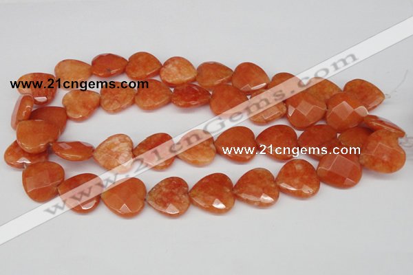 CCN357 15.5 inches 20*20mm faceted heart candy jade beads wholesale