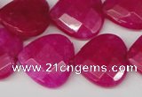 CCN358 15.5 inches 20*20mm faceted heart candy jade beads