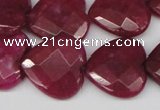 CCN359 15.5 inches 20*20mm faceted heart candy jade beads wholesale