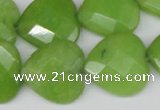 CCN360 15.5 inches 20*20mm faceted heart candy jade beads wholesale