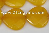 CCN370 15.5 inches 25*25mm faceted heart candy jade beads wholesale