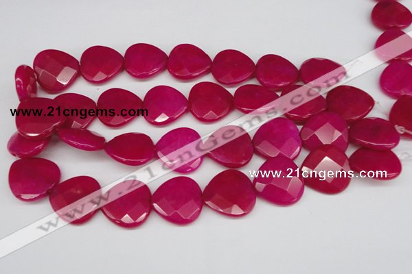 CCN373 15.5 inches 25*25mm faceted heart candy jade beads wholesale