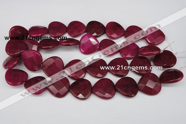 CCN374 15.5 inches 25*25mm faceted heart candy jade beads wholesale