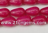 CCN3752 15.5 inches 8*12mm teardrop candy jade beads wholesale