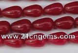 CCN3753 15.5 inches 8*12mm teardrop candy jade beads wholesale