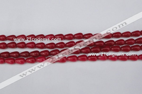 CCN3753 15.5 inches 8*12mm teardrop candy jade beads wholesale