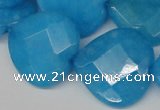 CCN377 15.5 inches 25*25mm faceted heart candy jade beads wholesale