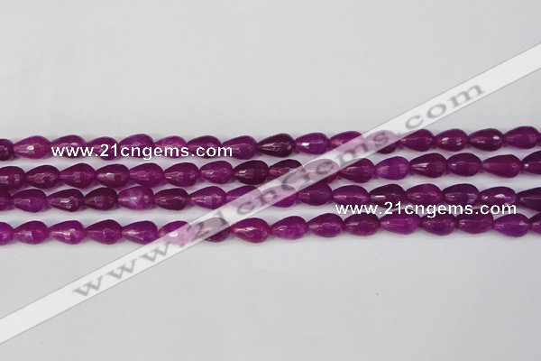 CCN3779 15.5 inches 8*12mm faceted teardrop candy jade beads