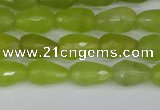 CCN3781 15.5 inches 8*12mm faceted teardrop candy jade beads