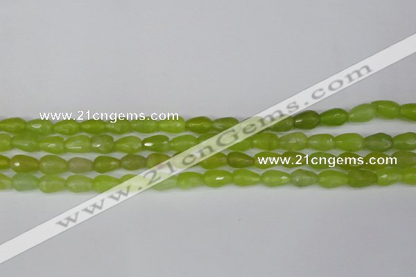 CCN3781 15.5 inches 8*12mm faceted teardrop candy jade beads