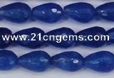 CCN3783 15.5 inches 8*12mm faceted teardrop candy jade beads