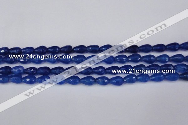 CCN3783 15.5 inches 8*12mm faceted teardrop candy jade beads