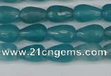 CCN3785 15.5 inches 8*12mm faceted teardrop candy jade beads