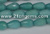 CCN3786 15.5 inches 8*12mm faceted teardrop candy jade beads