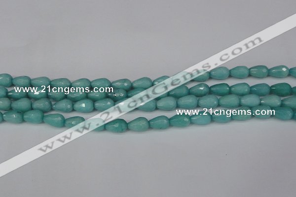 CCN3786 15.5 inches 8*12mm faceted teardrop candy jade beads