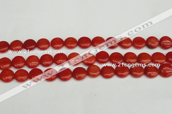 CCN3817 15.5 inches 14mm flat round candy jade beads wholesale