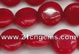 CCN3820 15.5 inches 14mm flat round candy jade beads wholesale