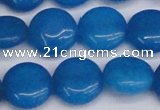 CCN3825 15.5 inches 14mm flat round candy jade beads wholesale