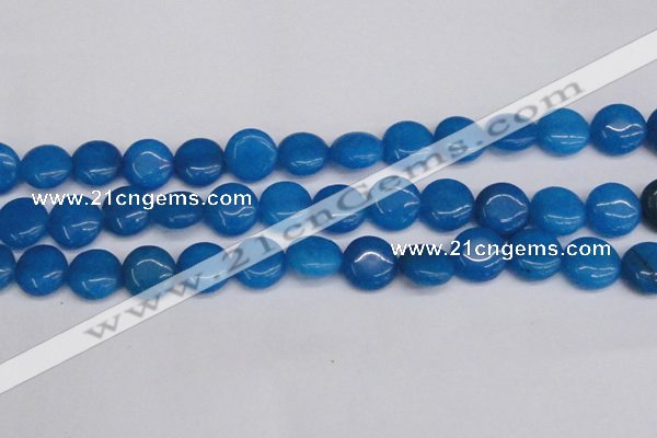 CCN3825 15.5 inches 14mm flat round candy jade beads wholesale