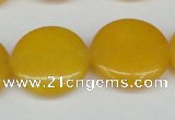 CCN3830 15.5 inches 20mm flat round candy jade beads wholesale