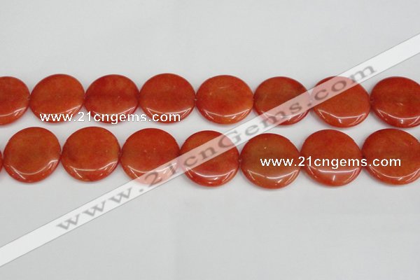 CCN3841 15.5 inches 30mm flat round candy jade beads wholesale
