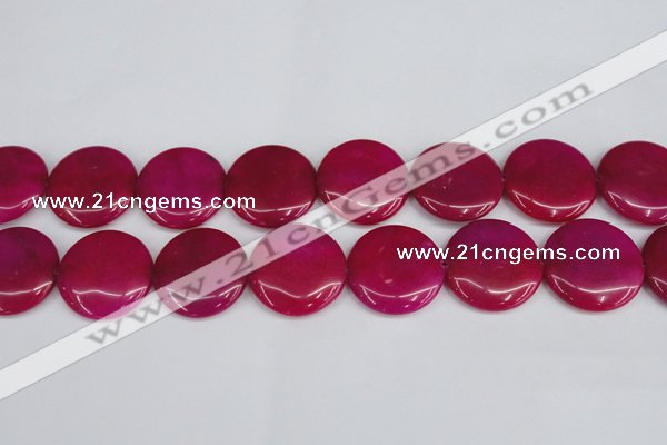 CCN3842 15.5 inches 30mm flat round candy jade beads wholesale